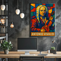 Antonio Vivaldi The Maestro In Stained Poster
