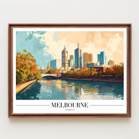 Melbourne's Vibrant Skyline: Urban or Cityscape Poster