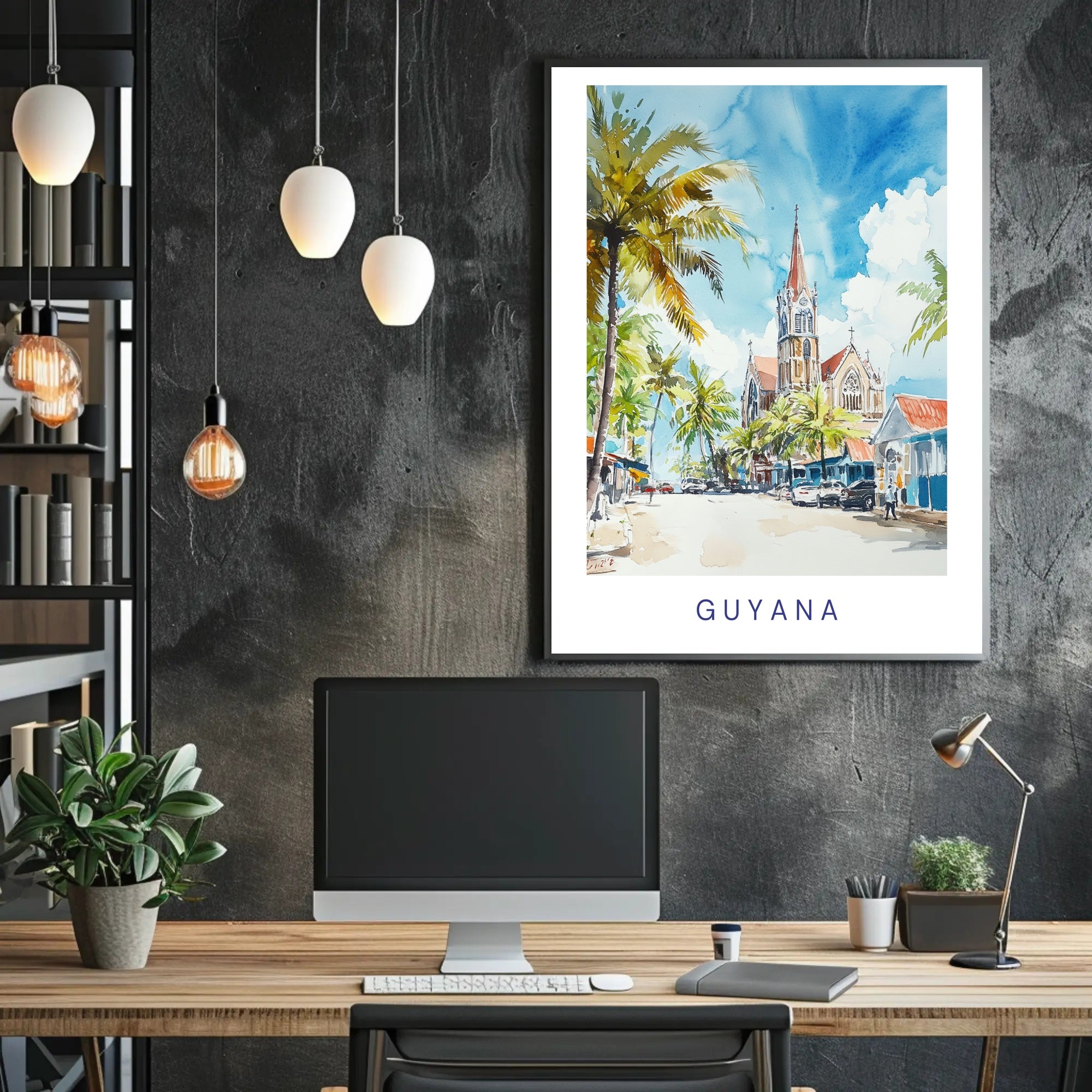 Vibrant Streets of Guyana Poster PosterGoat