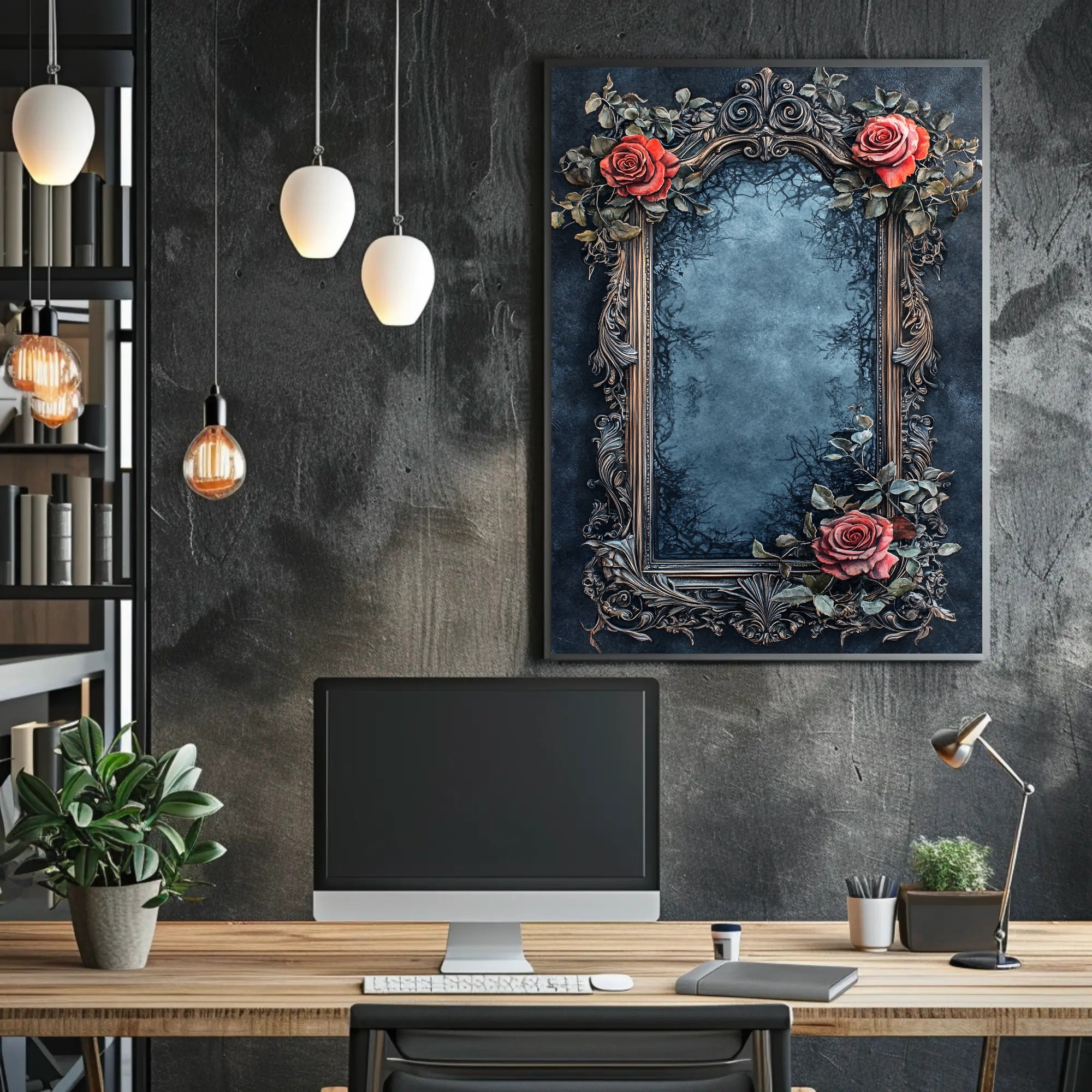 Ornate Floral Frame Poster