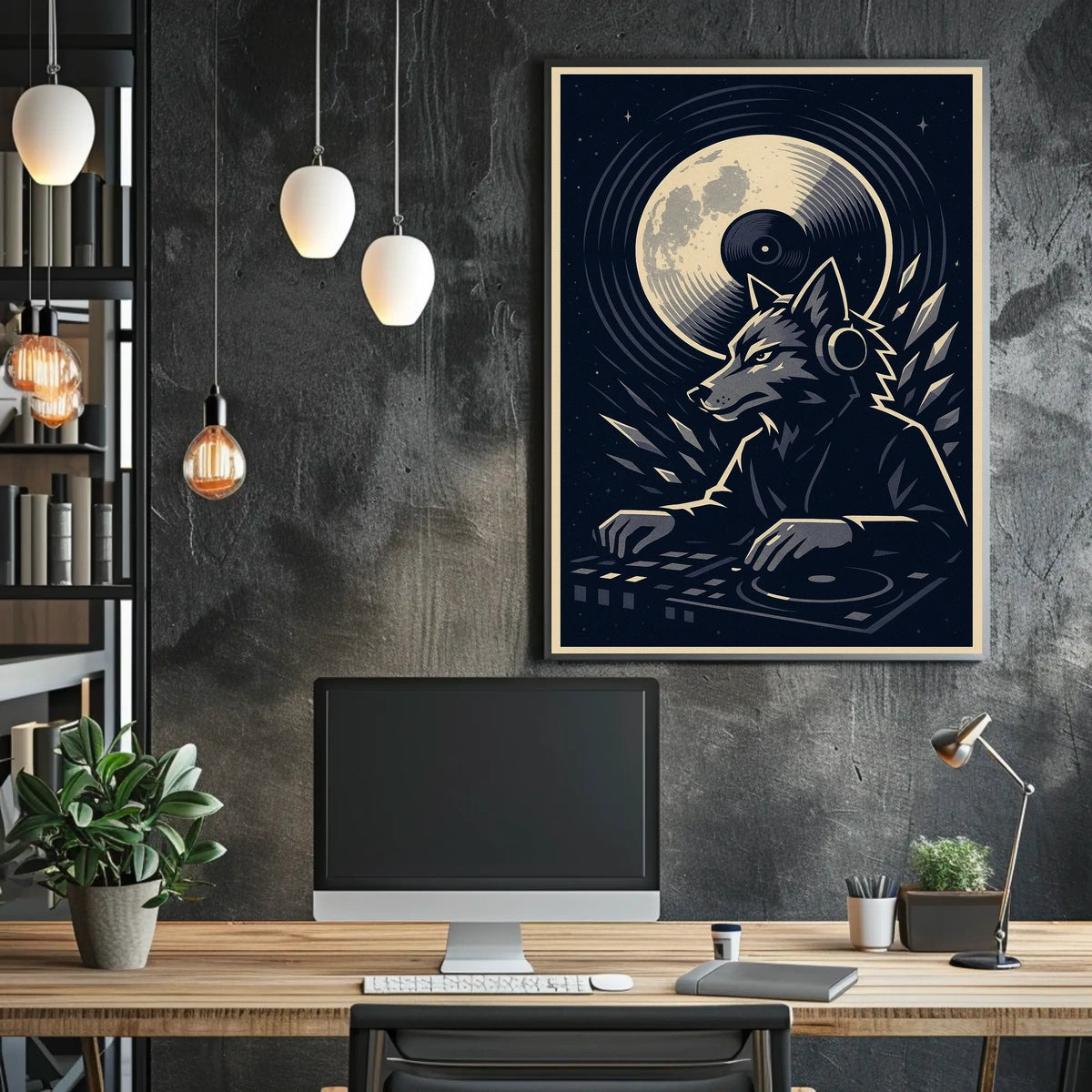 Dj Wolf Under The Moon Poster