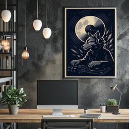 Dj Wolf Under The Moon Poster
