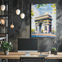 Arc de Triomphe Sunny Day Travel Poster