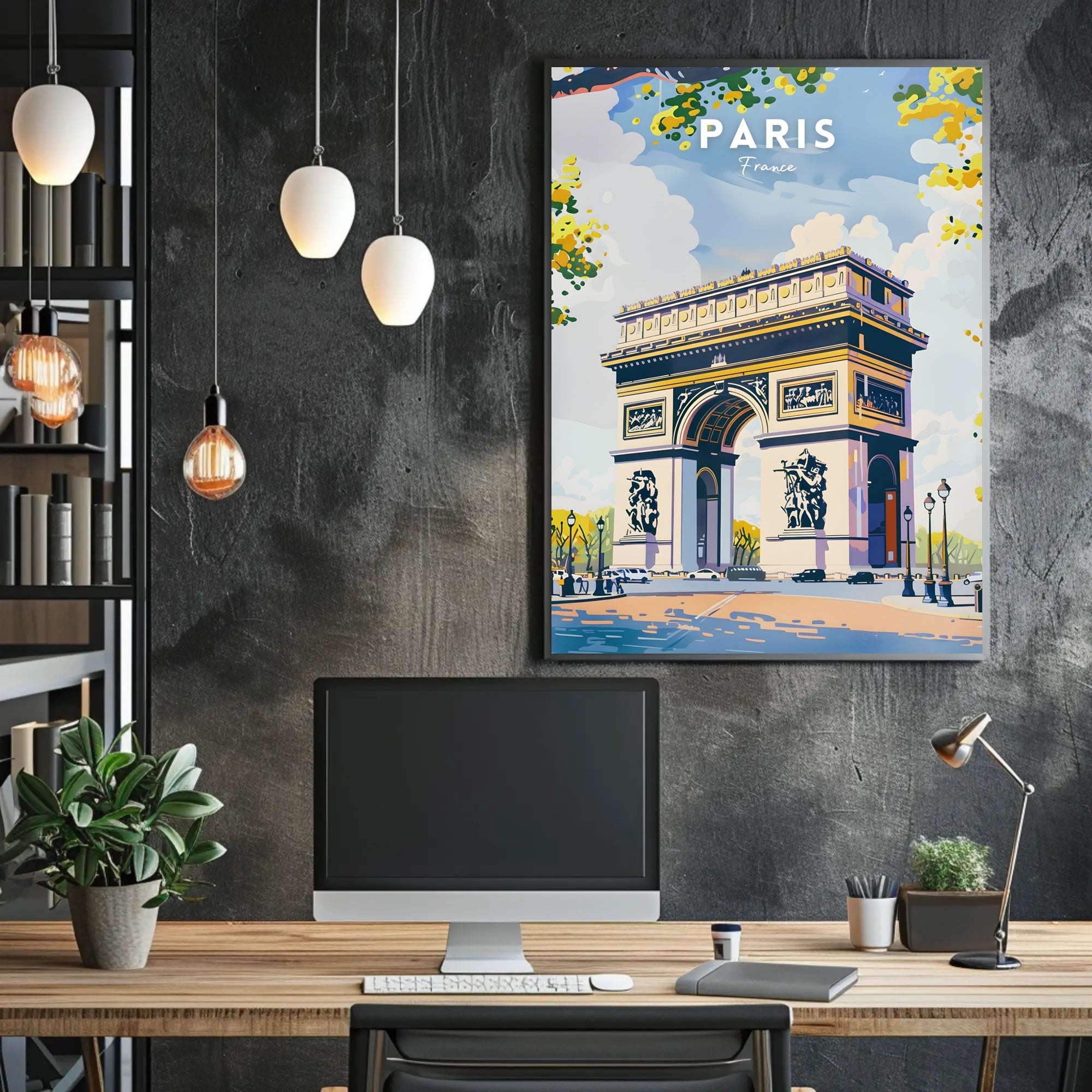 Arc de Triomphe Sunny Day Travel Poster