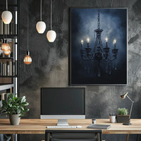 Vintage Chandelier Gothic Art Print Poster