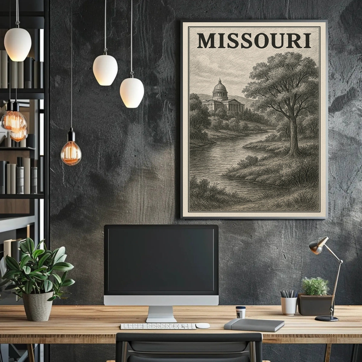Missouri Landscape Illustration Poster
