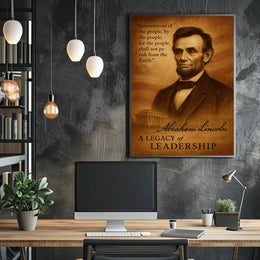 Portrait of Historical Figure with Iconic Landmark: Presidential Poster