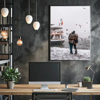Winter Embrace By The Sea Poster