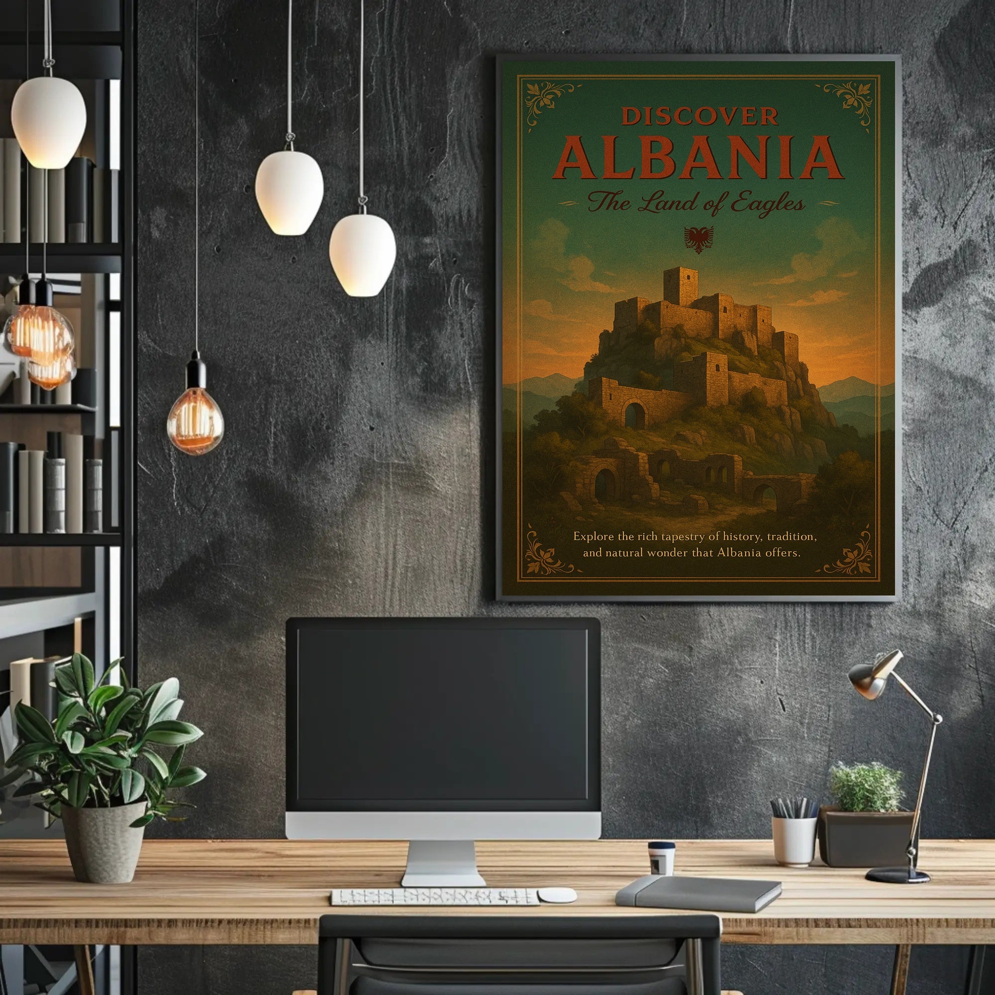 Albania Adventure Vintage Travel Poster