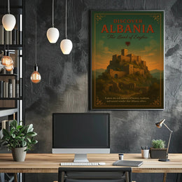 Albania Adventure Vintage Travel Poster
