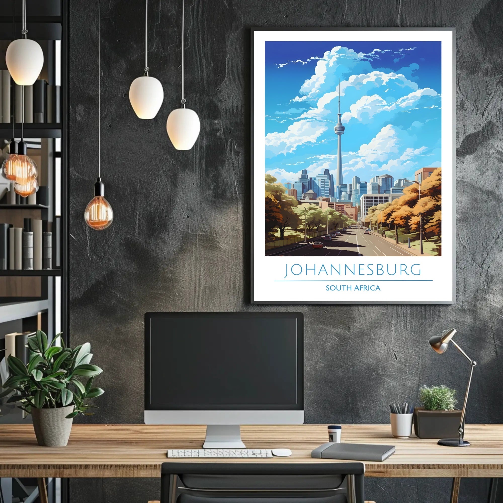 Johannesburg Cityscape Artwork: Urban or Cityscape Poster