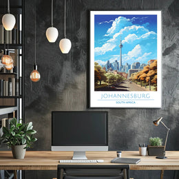 Johannesburg Cityscape Artwork: Urban or Cityscape Poster