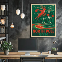 Reindeer Basketball Extravaganza: Playful Sports Poster