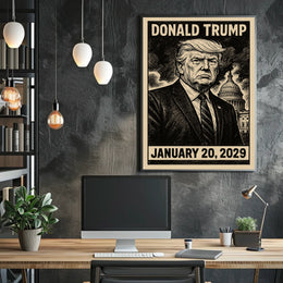 Donald Trump 47th President of the United States B & W Comic Sketch Poster