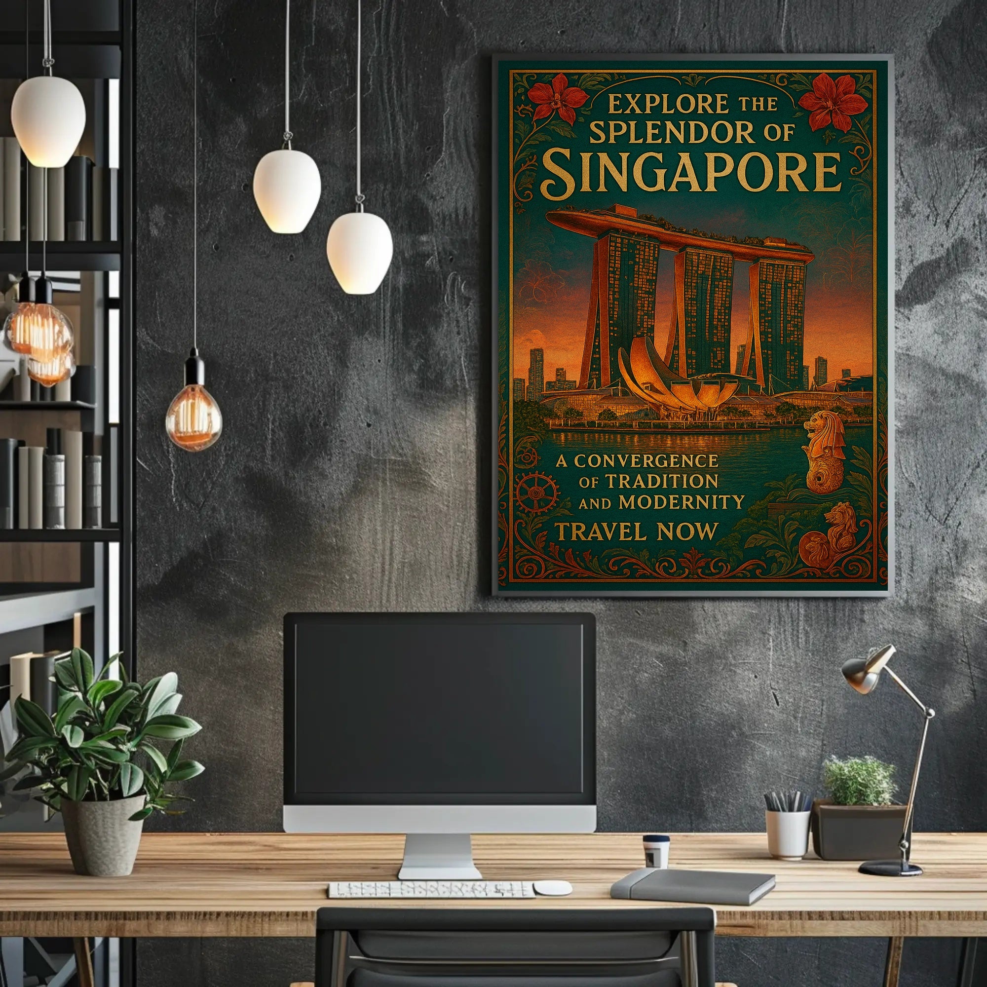 Singapore Vintage Travel Poster Wall Art Print