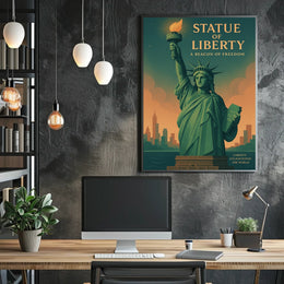 Statue of Liberty Vintage New York City Poster