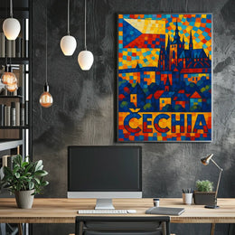 Czechia Mosaic Art Poster
