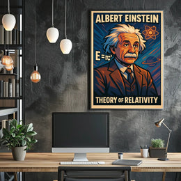 Albert Einstein Relativity Theory Vintage Science Decor Cosmic Physics Wall Art Poster