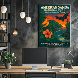 American Samoa National Park Vibrant Scenic Travel Poster