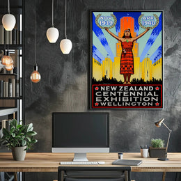 New Zealand Centennial Art Deco Cultural or Heritage Poster