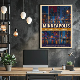 Minneapolis North Star Lights Poster