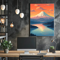 Majestic Mountain Sunset Poster PosterGoat