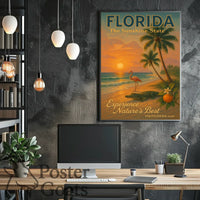 Florida Sunset: Vintage Travel Poster