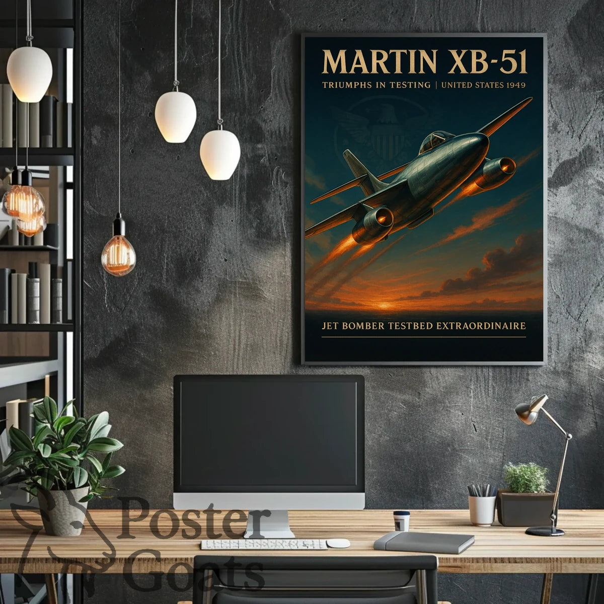 Martin XB-51 Jet Bomber Flight Military Recruitment Poster