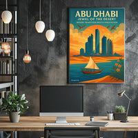 Abu Dhabi Harmony Modern Cityscape Travel Poster