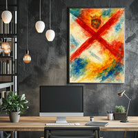 Abstract Watercolor With Crown And Cross Poster