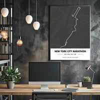 New York City Marathon Route Modern Sports Poster