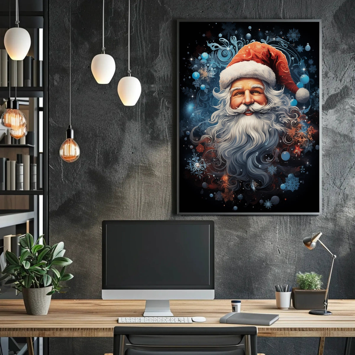 Santa Claus Joy Brings Modern Christmas Celebration Poster