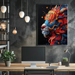 Vibrant Lion Art Poster