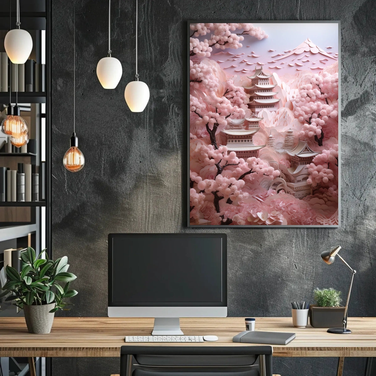 Serene Japanese Architecture in Spring, Cultural or Heritage Poster