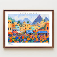 Vibrant Flower Market in El Cairo Poster PosterGoat