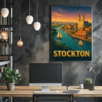 Stockton Vintage Travel Poster