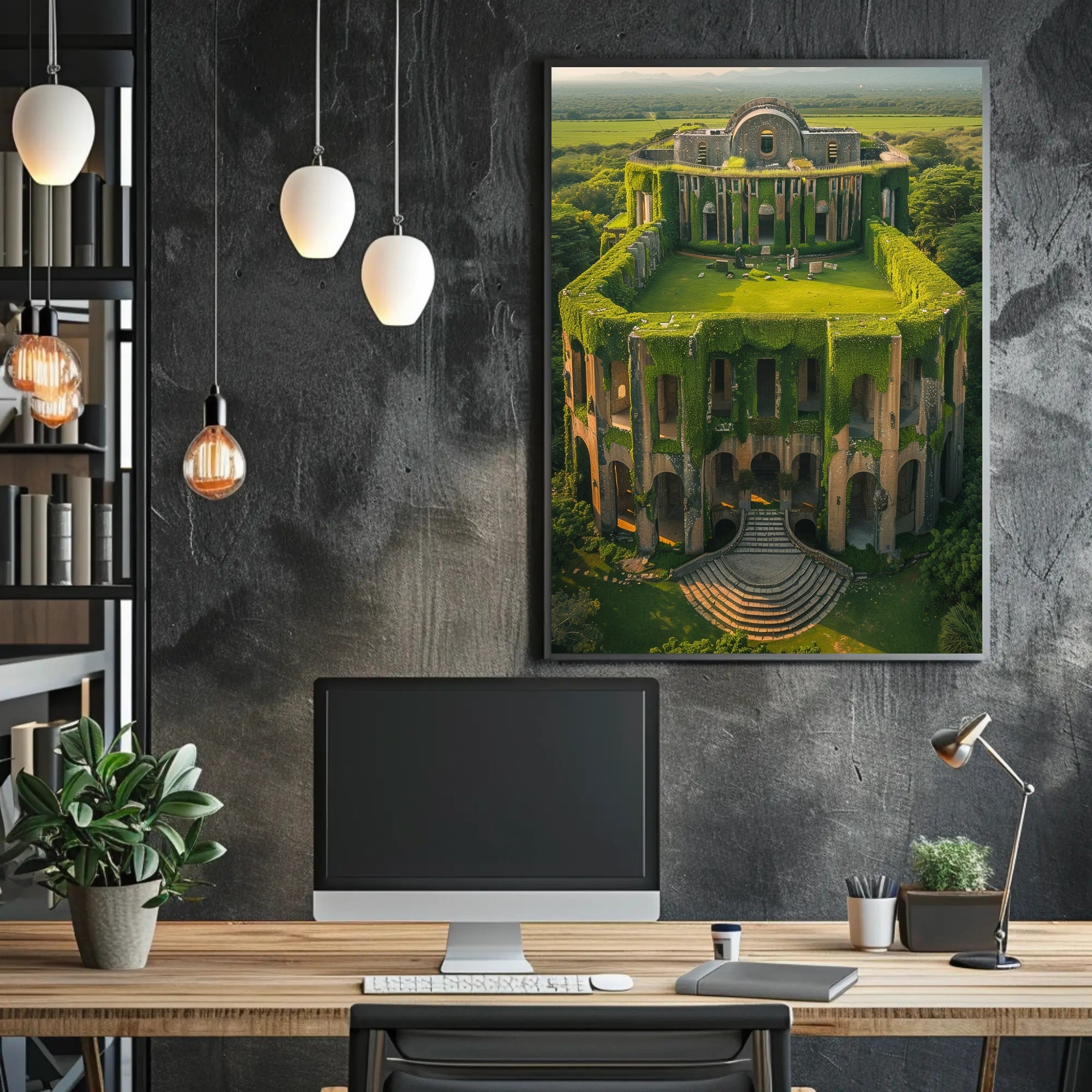 Nature Reclaims Ancient Ruins: Surreal Poster Art PosterGoat