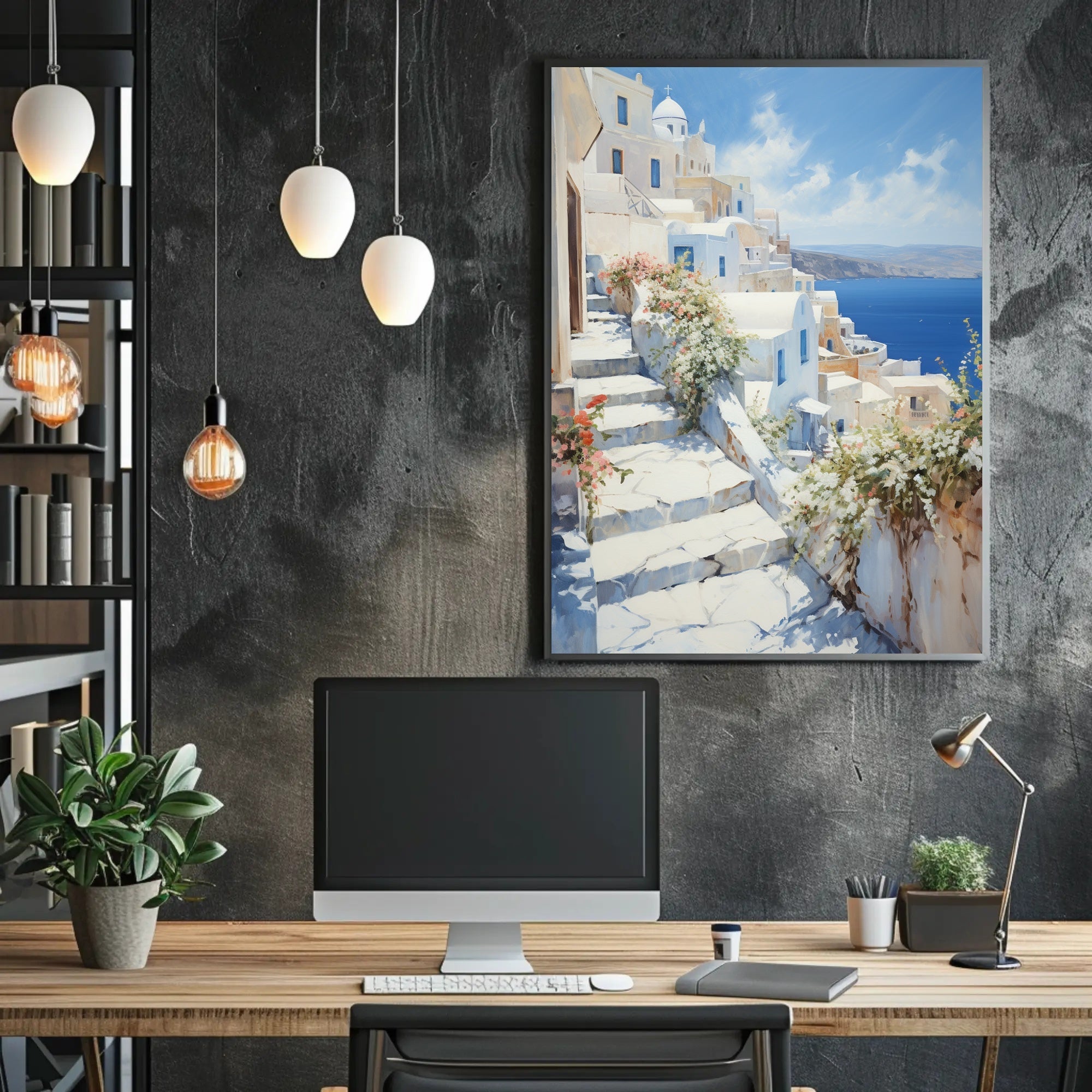 Serene Mediterranean Pathway Poster