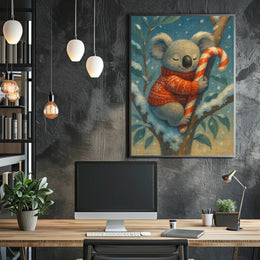 Cozy Koala In Winter Wonderland Poster