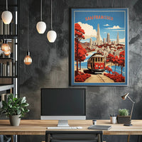 San Francisco Skyline Vintage Travel Poster