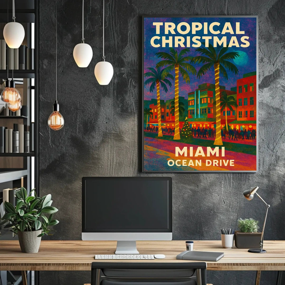 Tropical Christmas in Miami Poster