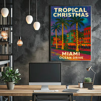 Tropical Christmas in Miami Poster