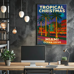 Tropical Christmas in Miami Poster