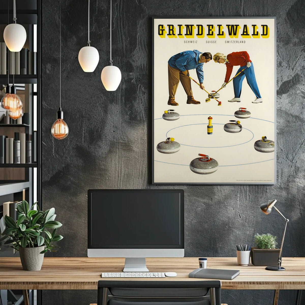 Grindelwald Curling Poster