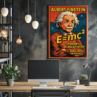 Albert Einstein Relativity Theory Scientific Concept Vintage Educational Wall Art Poster
