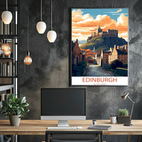 Edinburgh Castle Illustrated Travel Poster