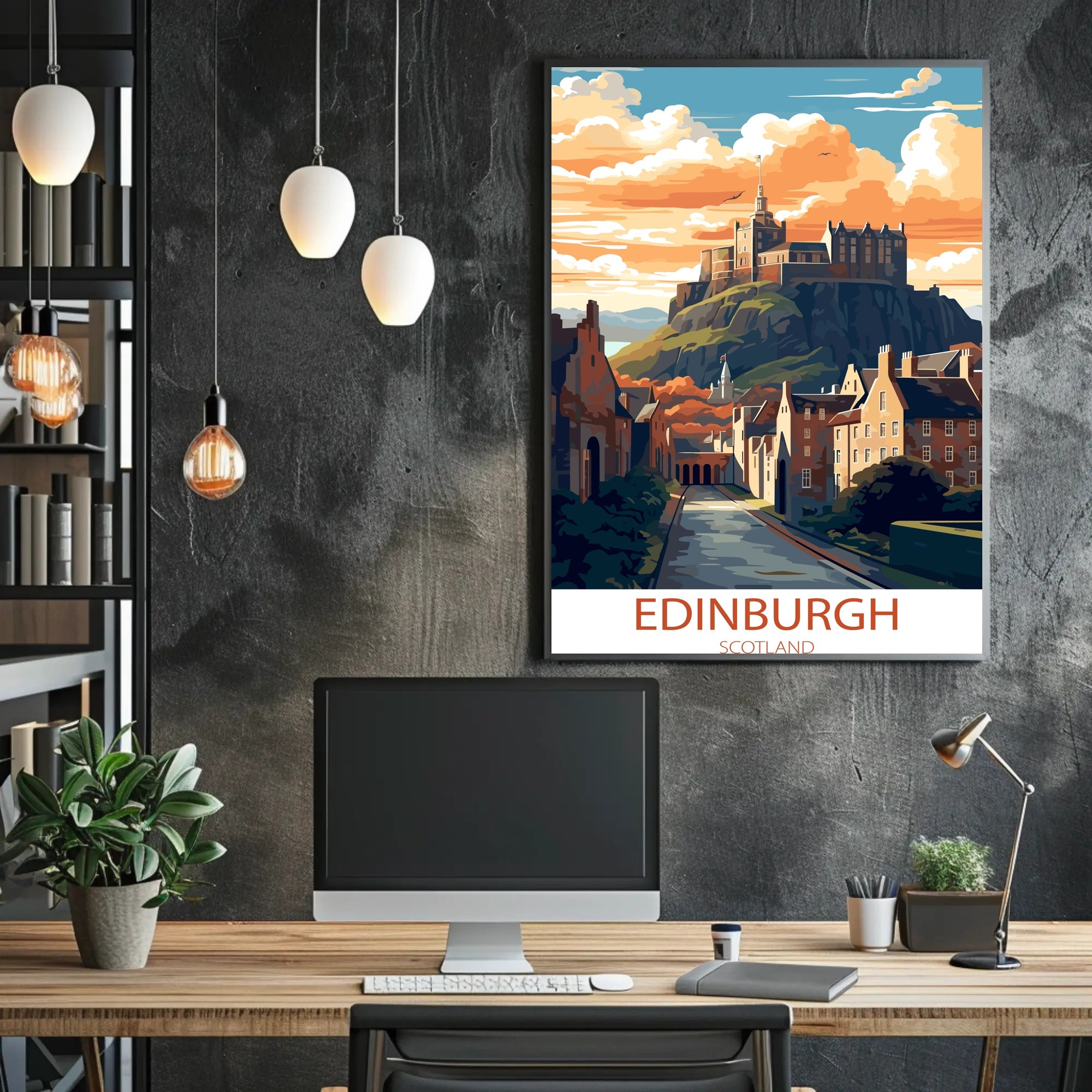 Edinburgh Castle Illustrated Travel Poster