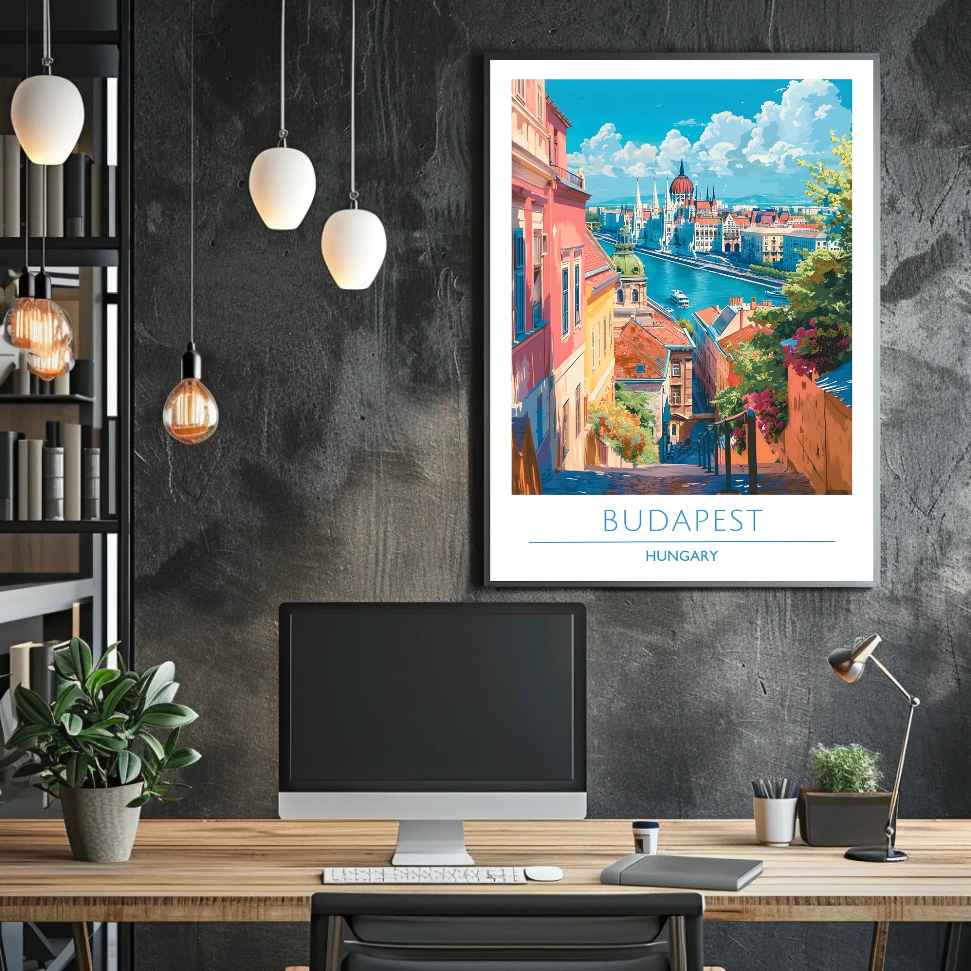 Vibrant Budapest Cityscape Travel Poster