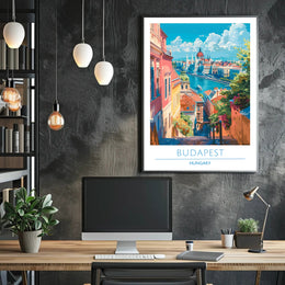 Vibrant Budapest Cityscape Travel Poster