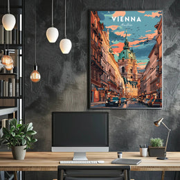Vienna Architectural Splendor in Urban Cityscape Poster